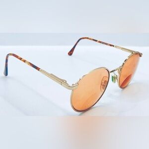 Vintage Viennaline Tortoise Gold Round Sunglasses Frames Only